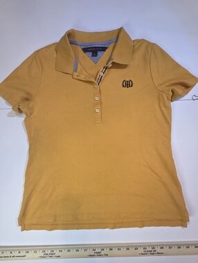 Tommy Hilfiger Yellow Polo Crop Top with Chest Emblem